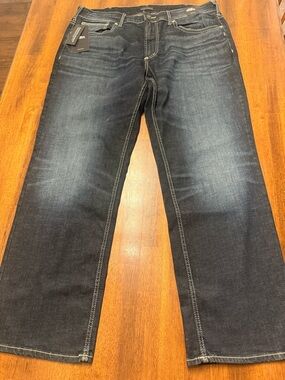 Silver Brand Gordie Men's Dark Wash Straight-Leg Jeans - Blue 38 x 32 - NWT